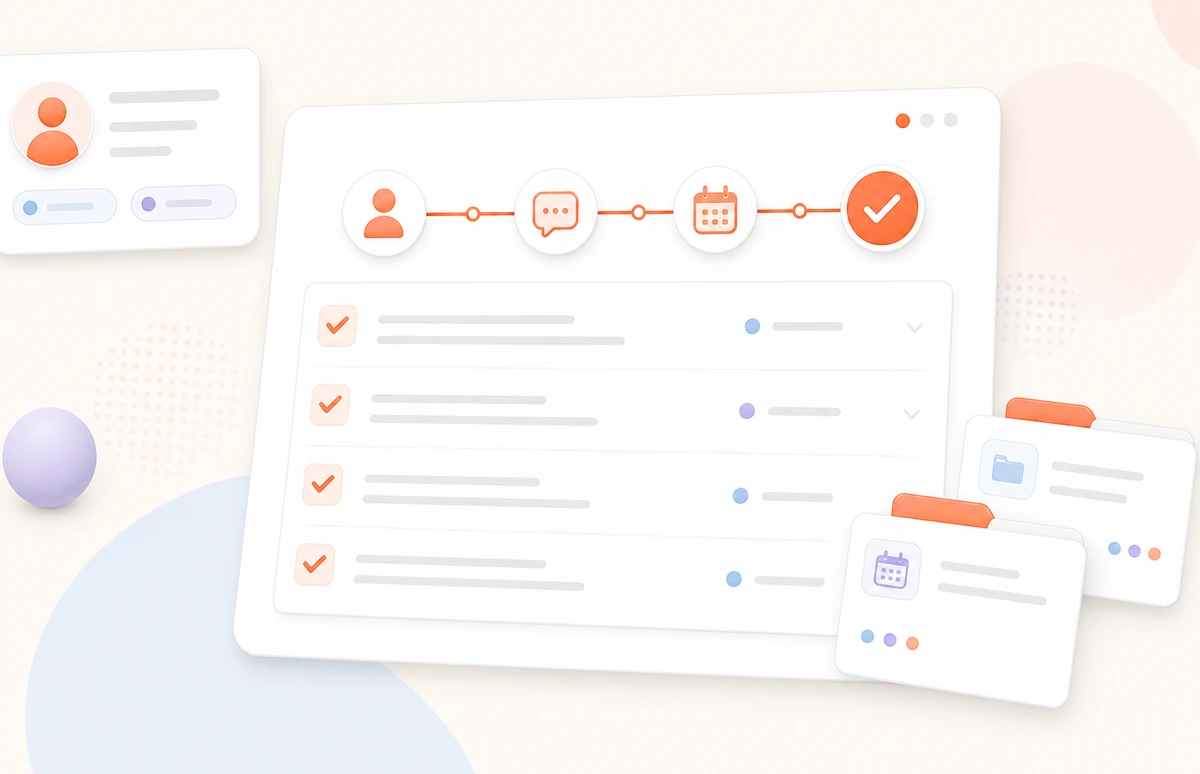 Registro de clientes potenciales de Spacebrain AI CRM con detalles de preparación de citas y próximos pasos.